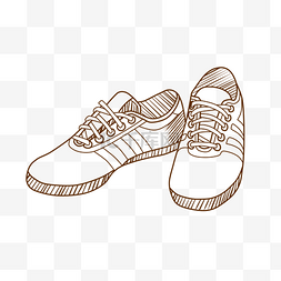 线描板鞋手绘插画