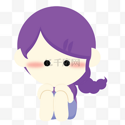 紫色头发的小女孩