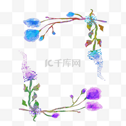 花噪点图片_手绘噪点插画风格水彩植物树叶