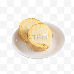 白色盘子里的面包甜点