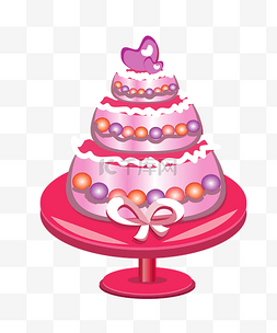 手绘多层蛋糕图片_婚庆红色的蛋糕
