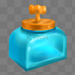 透明的香水瓶图片_卡通蓝色的香水瓶