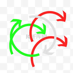 矢量双色循环箭头PNG图片