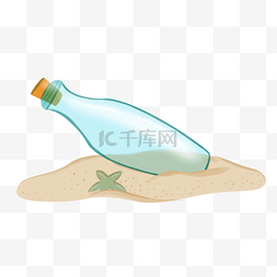 玻璃的漂流瓶插画
