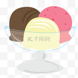 一碗冰淇淋球免抠图