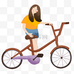 单车小女孩图片_骑单车的女孩免抠图