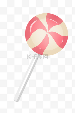 圆圆的棒棒糖图片_清新红色棒棒糖插图