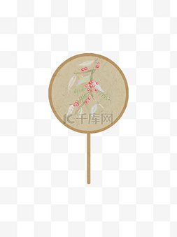 中国风扇子古风文艺复古花纹植物