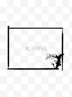 中国风水墨装饰边框图片_黑色简约中国风水墨装饰边框元素