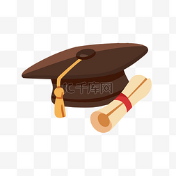 毕业季元素帽子图片_毕业季博士帽卡通矢量图