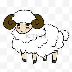 小羊插画动物图片_白色的小羊手绘插画