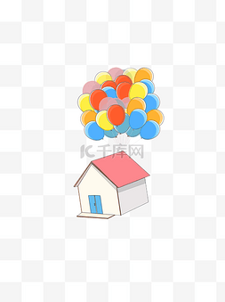 气球房子图片_飞屋环游元素设计