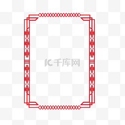 中国风红色圆环图片_矢量手绘中式边框