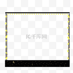 黑色星空报框插画