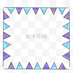 三角卡通边框图片_手绘三角的旗子边框