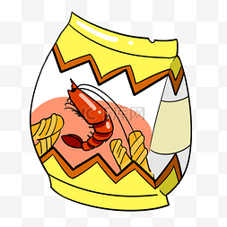 黄色袋装虾条 