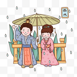 雨水古风人物打伞