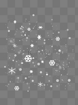 冬季飘雪装饰图片_冬季飘雪下雪手绘装饰白色雪花浪