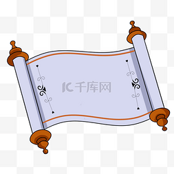 中国风卷轴标题框图片_紫色底部红色边缘卷轴插画