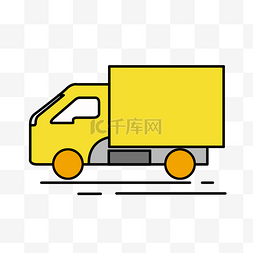 仓储物流科技图片_简笔线条黄色货车