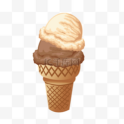手绘夏季的冰淇淋巧克力