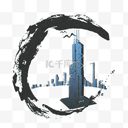 中国风建筑插图图片_标志性建筑香港中银大厦