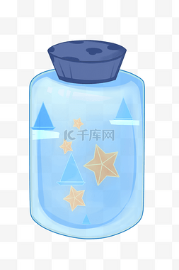 星星漂流瓶图片_蓝色漂流瓶 