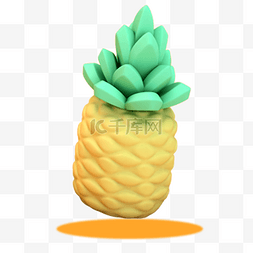 水果绿色黄色图片_黄色的菠萝免抠图