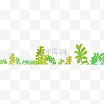 夏季户外野外植物绿叶青草手绘插画psd