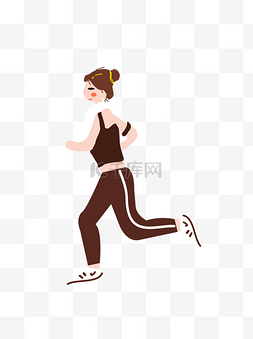 扁平跑步女性插画素材