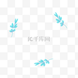 三棵松树logo图片_三棵蓝色的叶子免抠图