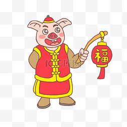 猪年吉祥物猪猪手绘