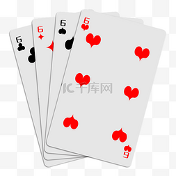 扑克牌免抠元素图片_四色6扑克牌矢量免抠png