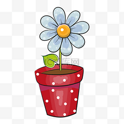 植物盆图片_手绘卡通一盆鲜花
