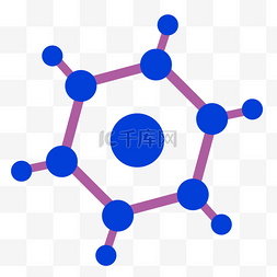 蓝色圆点图片_蓝色扁平化基因结构元素