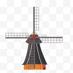 荷兰堤坝图片_卡通荷兰风车下载