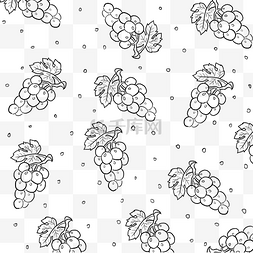 夏日水果小清新手绘线条葡萄