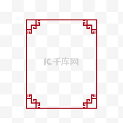国风边框古典底纹图片_红色简约中国风边框装饰图案