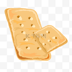 长方形饼干卡通图片_黄色饼干零食