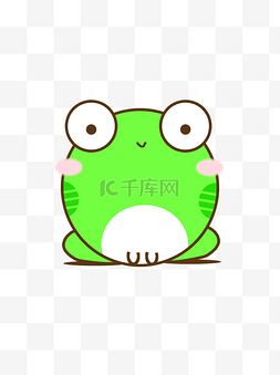 绿色卡通青蛙图片_卡通可爱动物绿色小青蛙手绘矢量