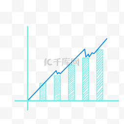 业绩增长图图片_蓝色简约数据指标