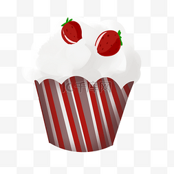 草莓蛋糕装饰插画