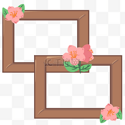 粉色小花方形边框
