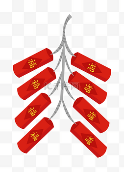 新年红色的福字鞭炮