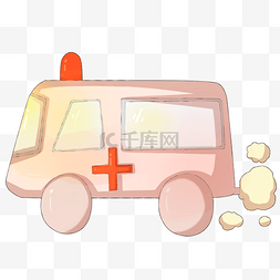 救护车去抢救病人插画