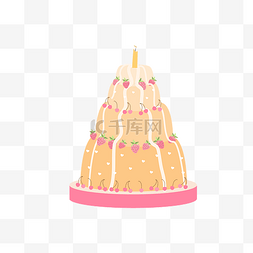 蛋糕店标示图片_生日快乐卡通草莓蛋糕
