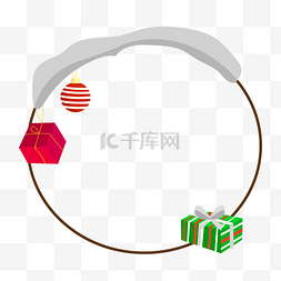 圣诞节礼物盒手绘边框