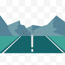 山峰道路图片_手绘卡通矢量马路风景