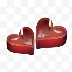 两个红色爱心图片_两个爱心蜡烛