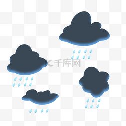 卡通下雨图片_天空云朵手绘卡通系列